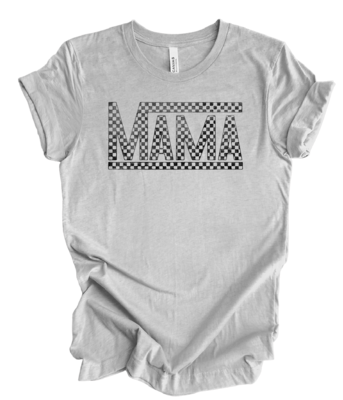 Mama distressed checkered