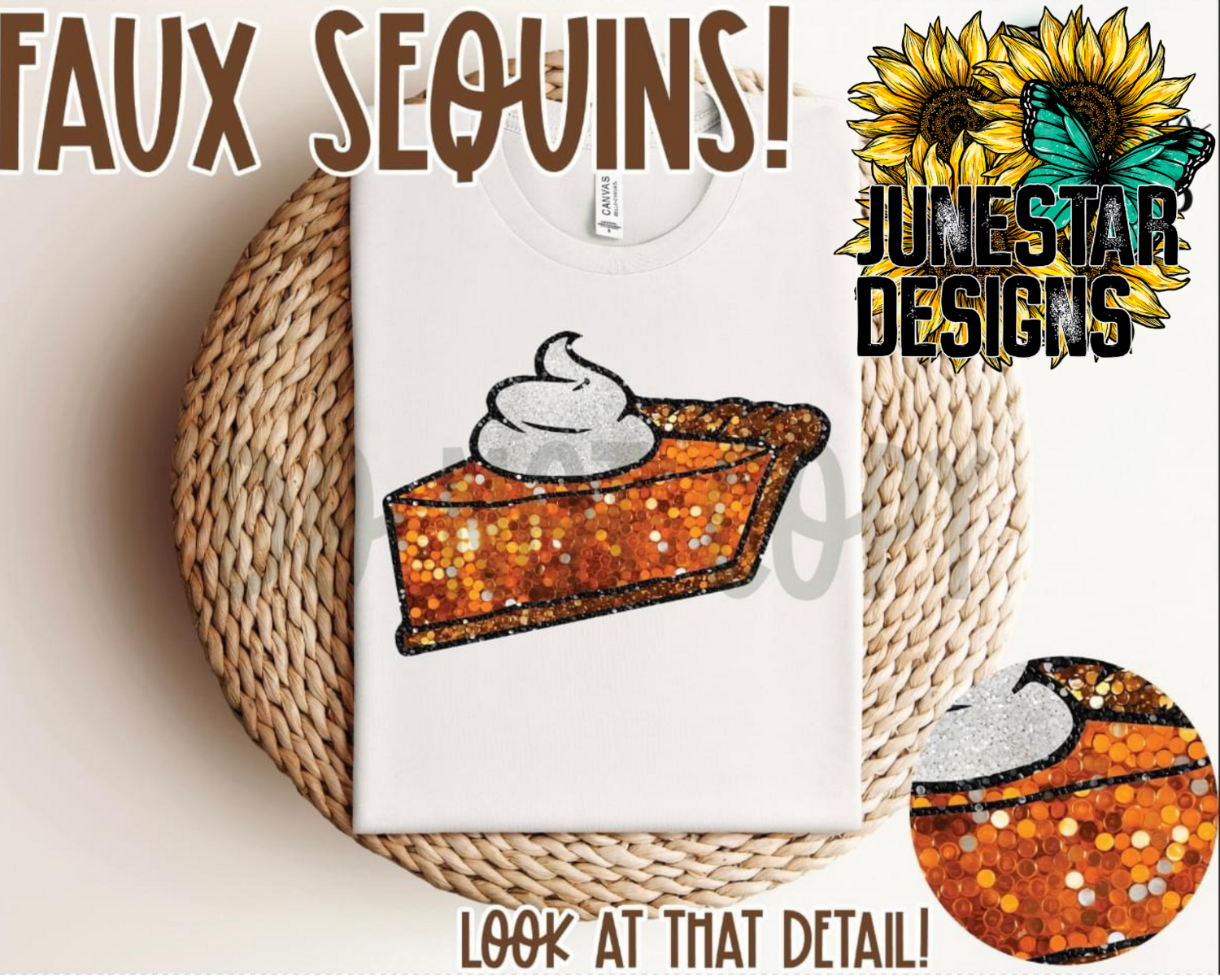 Pumpkin pie (FAUX) sequin