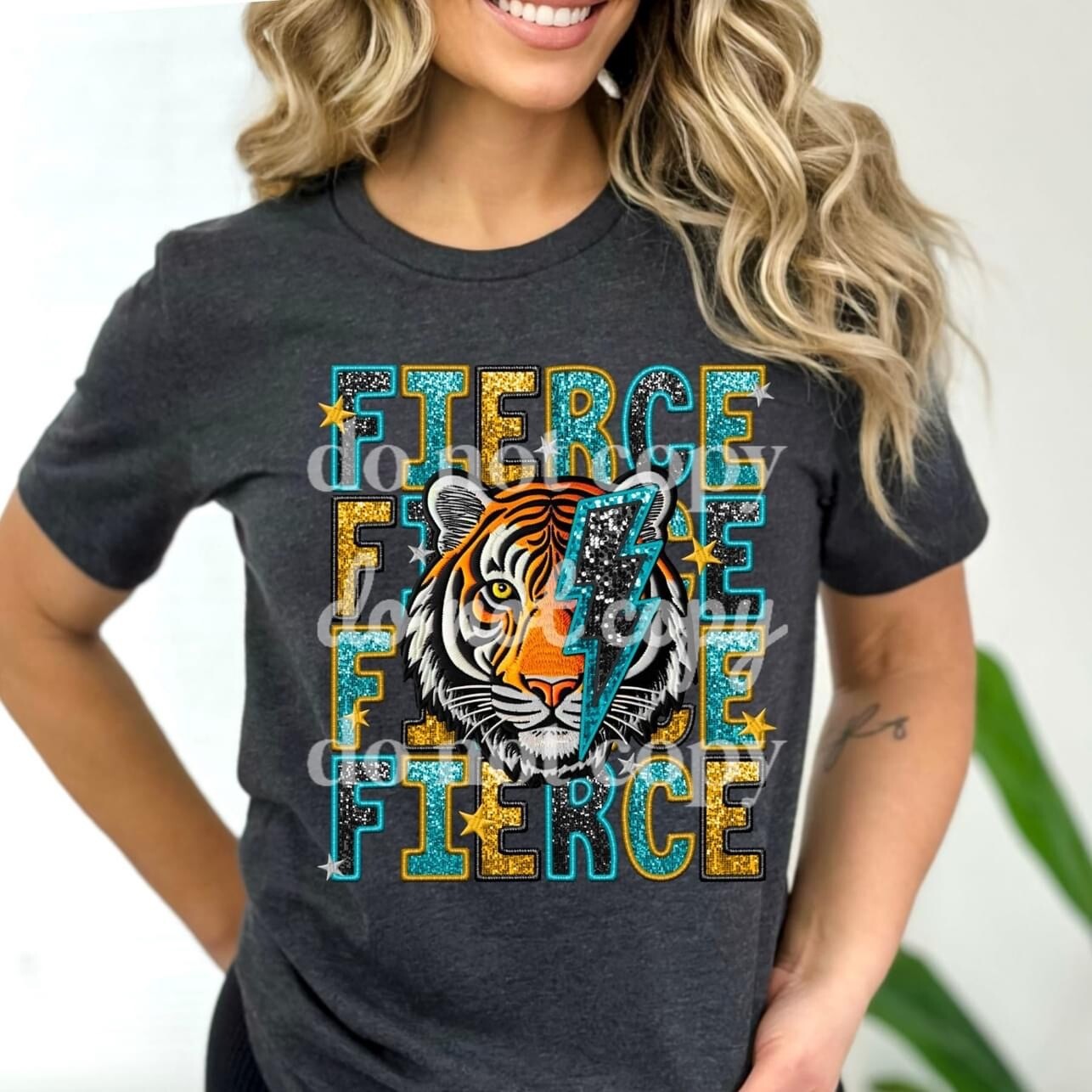 Fierce (FAUX sequin, FAUX embroidery)
