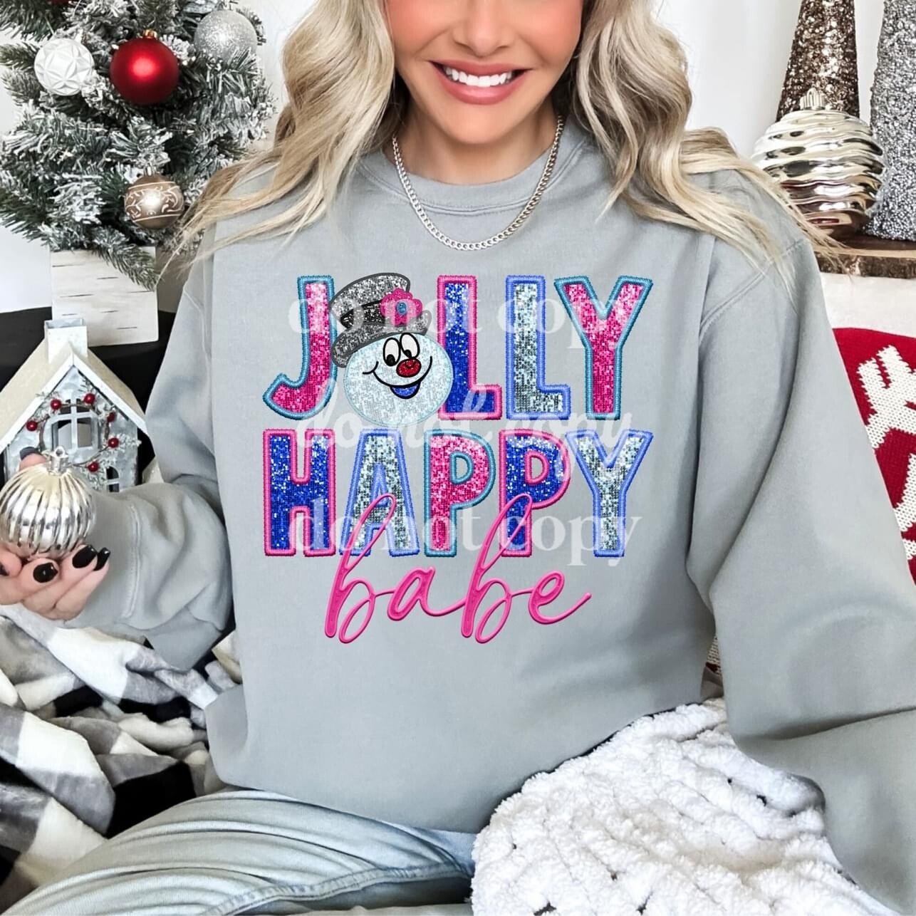 Jolly happy babe (FAUX sequin)
