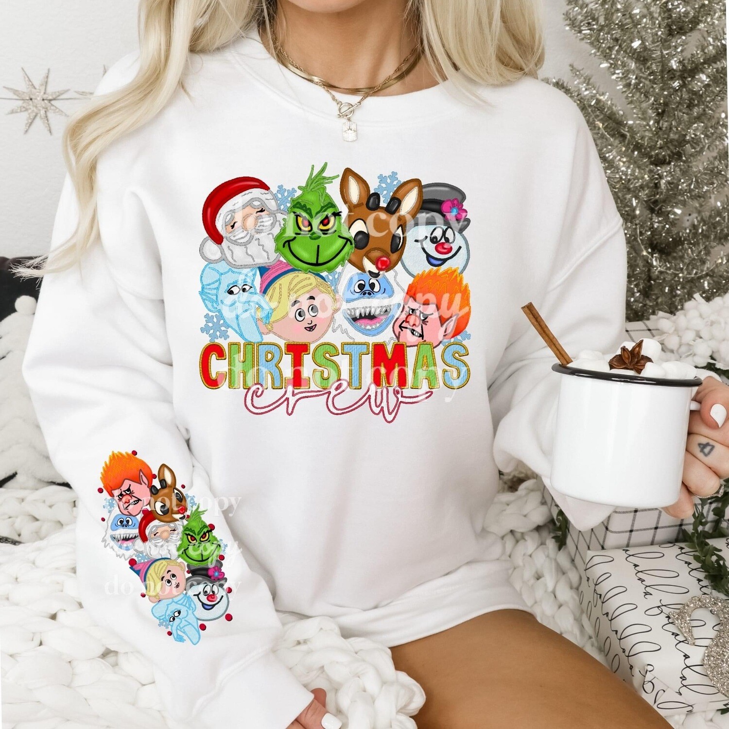Christmas crew  (FAUX embroidery