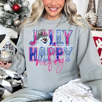 Jolly happy wifey (FAUX sequin)