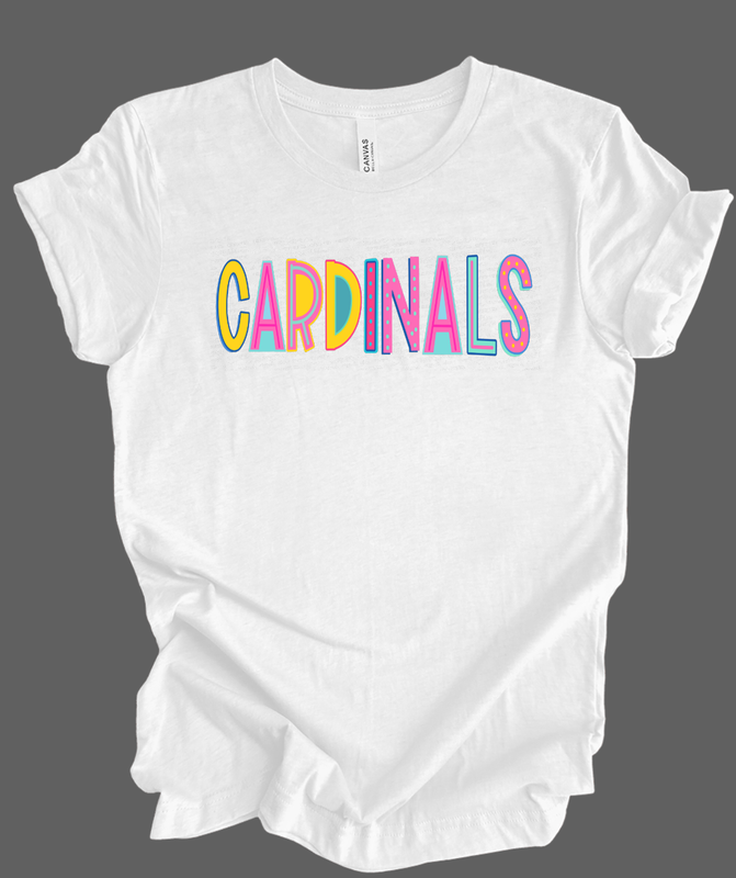 Cardinals colorful letters