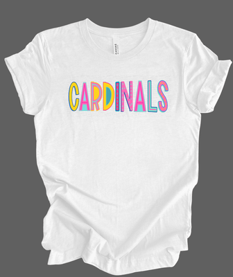 Cardinals colorful letters