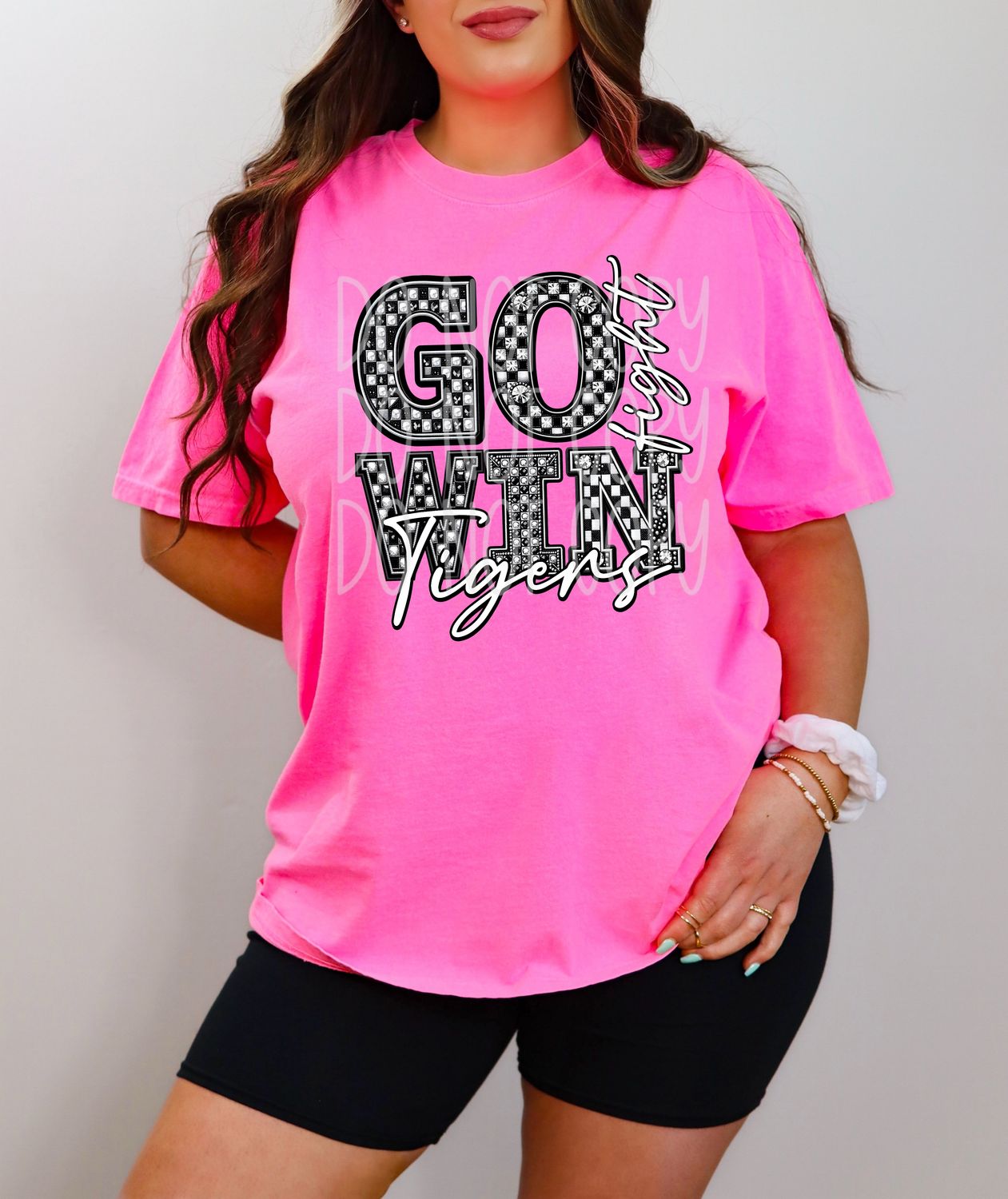 Go fight win Tigers (Faux Rhinestone)