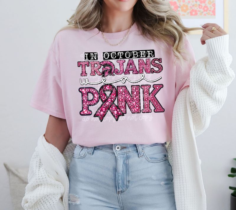 In October Trojans wear pink
