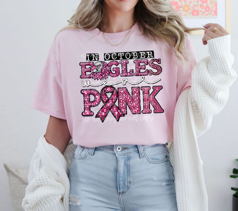 In October Eagles wear pink