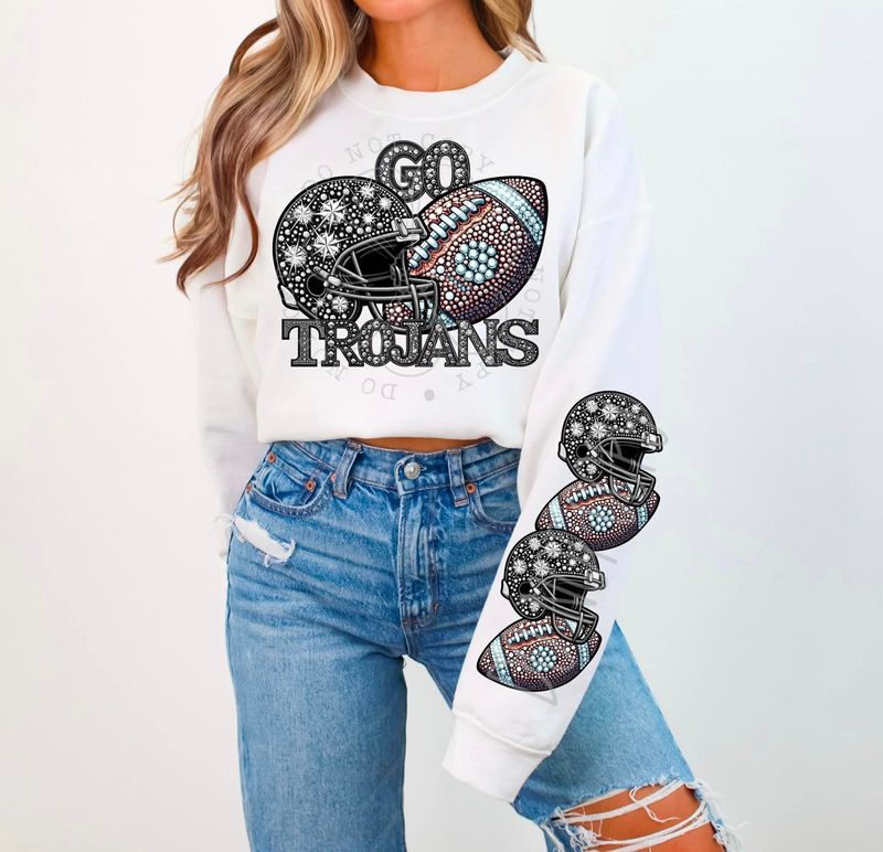 Trojans faux rhinestone football shirt
