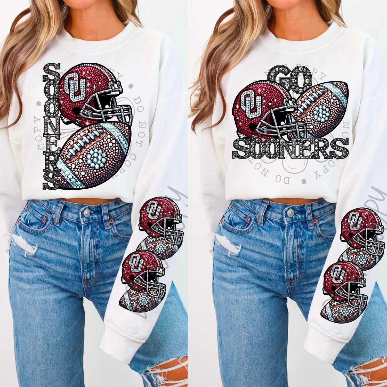 Go Sooners faux rhinestone shirt
