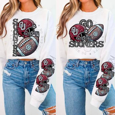 Go Sooners faux rhinestone shirt