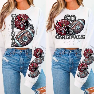 Go Cardinals faux rhinestone shirt