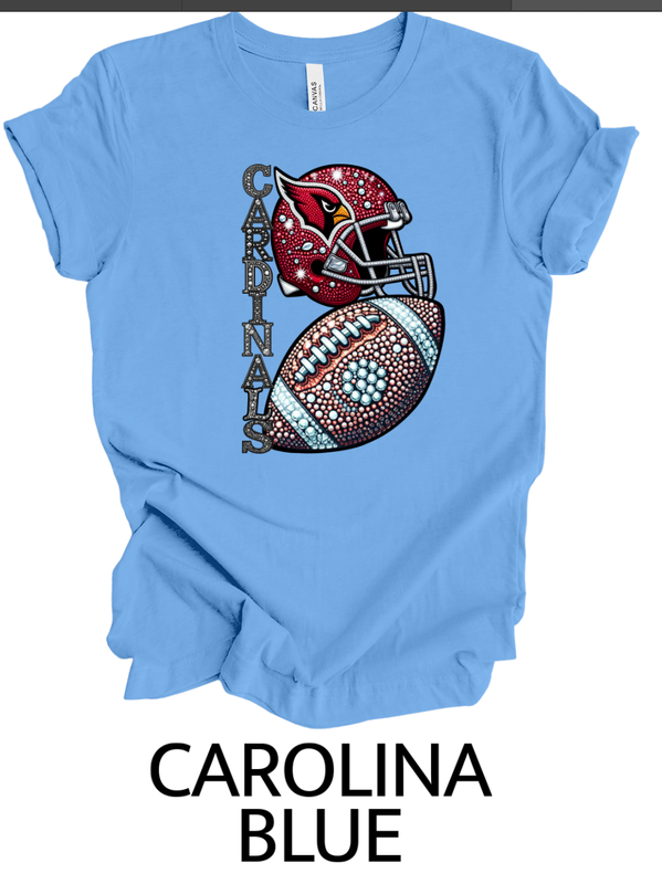 Cardinals faux rhinestone football