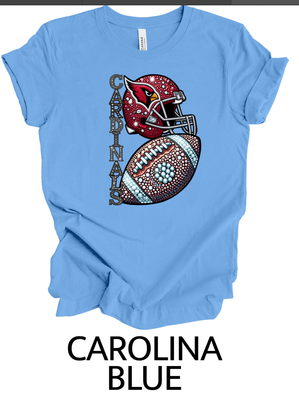 Cardinals faux rhinestone football