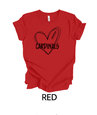 Cardinals football heart outline