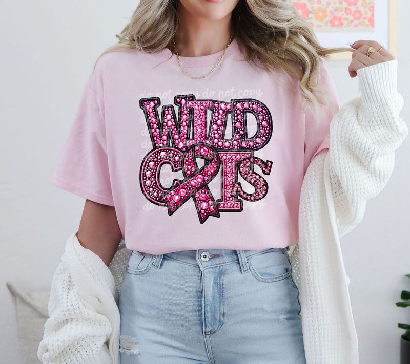 Wildcats pink faux rhinestone