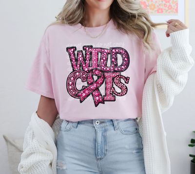 Wildcats pink faux rhinestone