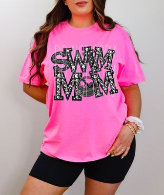 Swim mom (faux) rhinestone