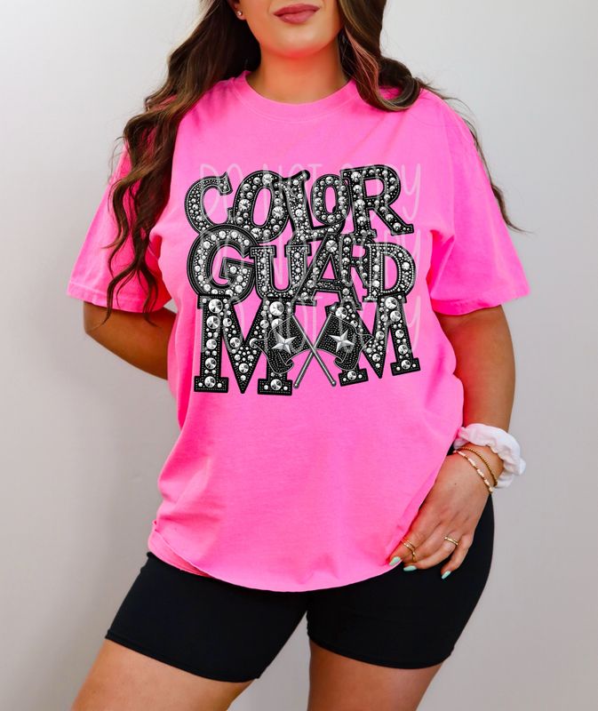Color guard mom (faux) rhinestone