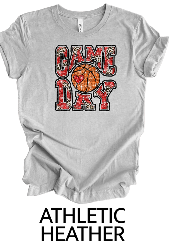 Basketball game day faux sequin