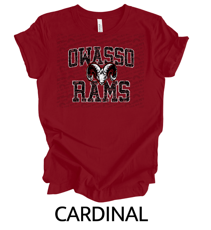 Owasso Rams black distressed