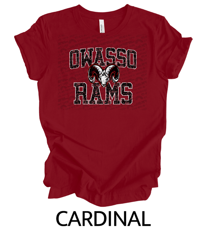 Owasso Rams black distressed