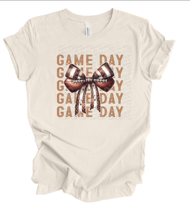 Game day football coquette bow