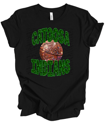 Catoosa Indians Basketball (faux glitter sparkles)