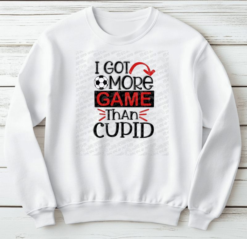 I've got more game than cupid soccer valentines shirt