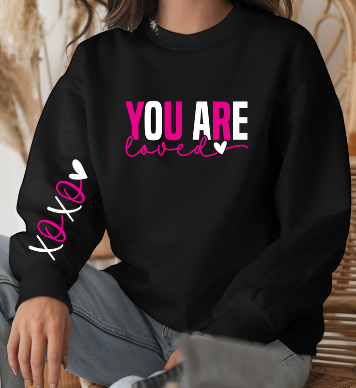 You are loved (pink/white)