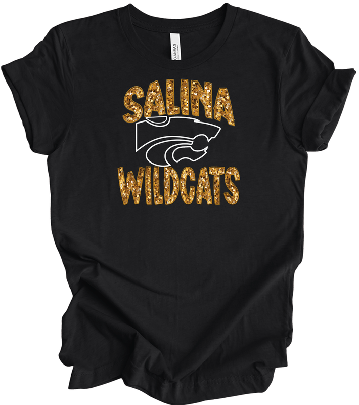 Salina Wildcats (faux sequin/embroidery)
