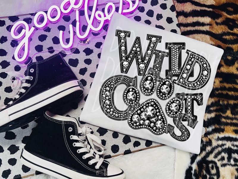 Wildcats paw shirt faux rhinestone