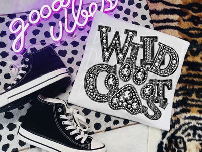 Wildcats paw shirt faux rhinestone
