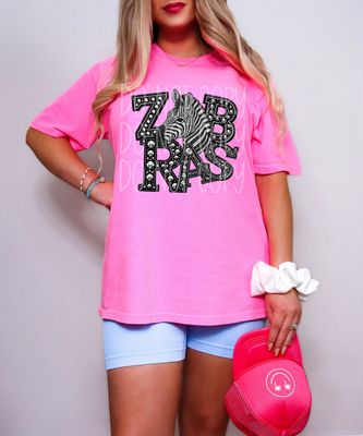 Zebras faux rhinestone