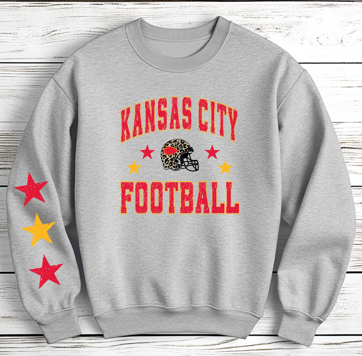 K football distressed with stars