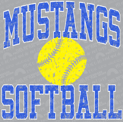 Mustangs softball PNG design