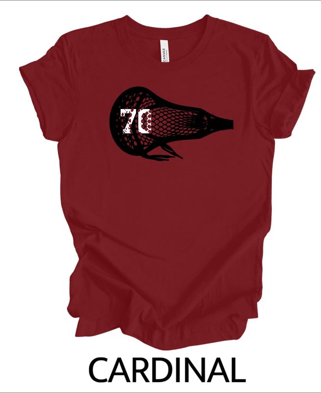 Lacrosse stick shirt customized with player number