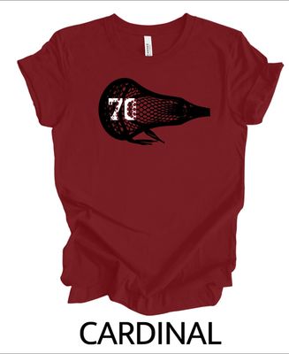 Lacrosse stick shirt customized with player number