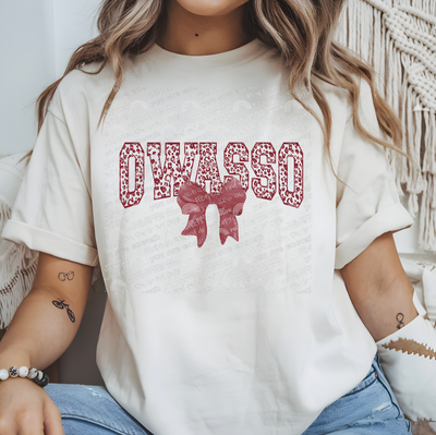 Owasso leopard coquette bow