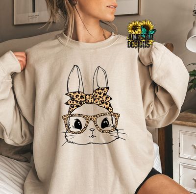 Easter bunny with leopard glasses