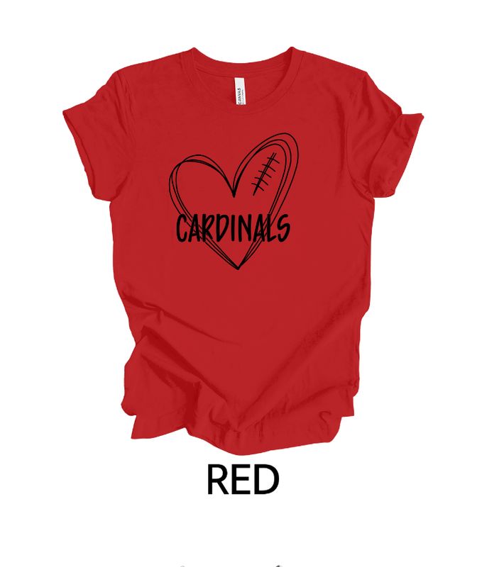Cardinals football heart outline