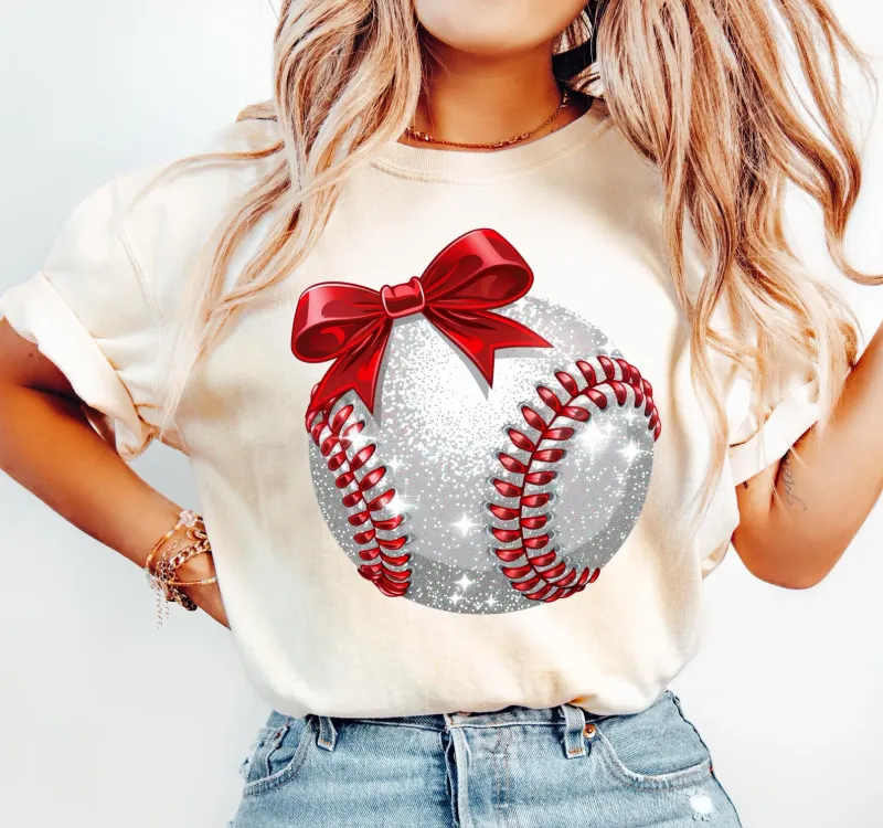 Baseball coquette  (faux glitter sparkles)