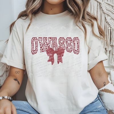 Owasso leopard coquette bow