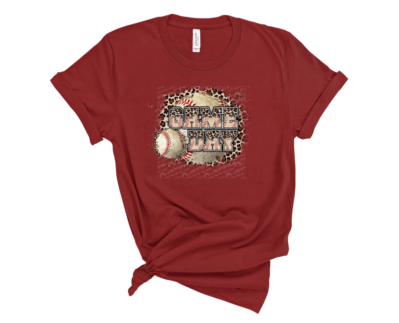 Baseball game day leopard shirt