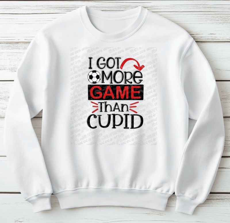 I've got more game than cupid soccer valentines shirt
