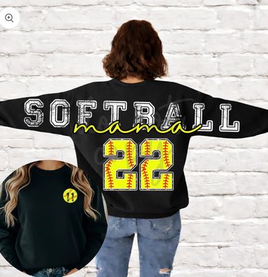 Softball (across the back)