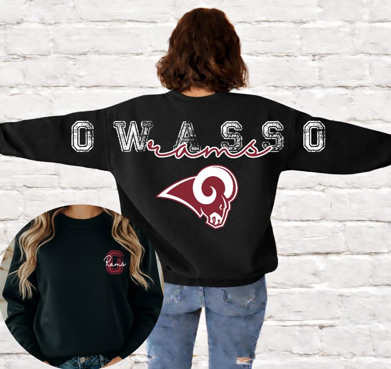 Owasso Rams across the back