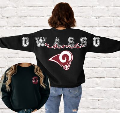 Owasso Rams across the back