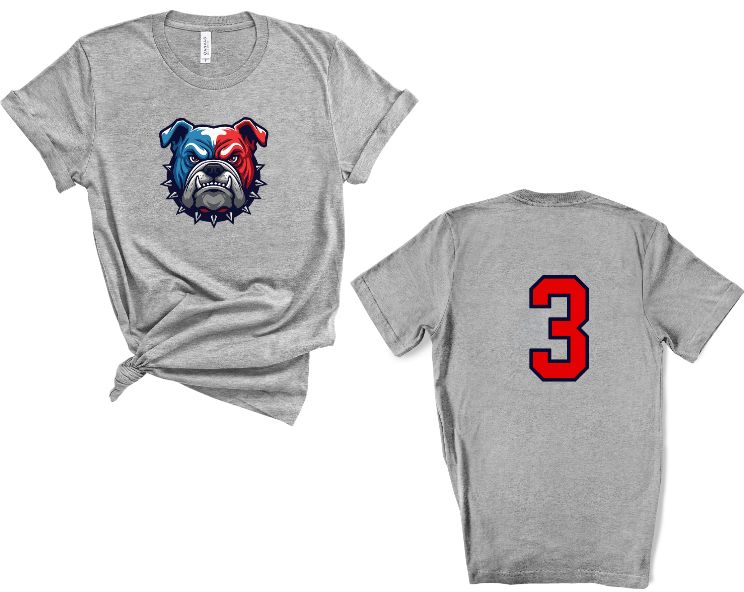 Bulldog red white  &amp; blue