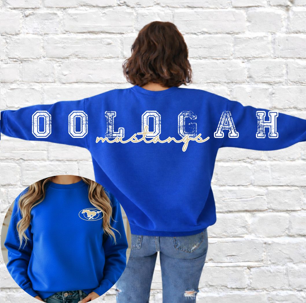 Oologah Mustangs across the back