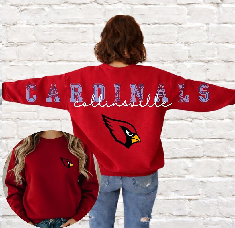 Cardinals across the back Red